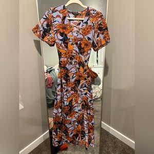 Miss Selfridge button front midi dress size US 8
